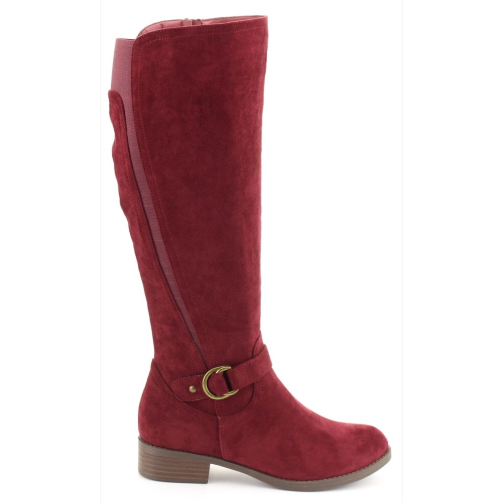 RESTOCK Nature Breeze Burgundy Wine Knee High BOOT - Picture 3 of 7